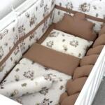 Set Flat Smeđa i Lame – Ogradica sa tri strane, pletenica, plahta, jastuk, jorgan
