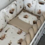 Set Bumper Bambi i Bež – Ogradica sa tri strane, pletenica, plahta, jastuk, jorgan