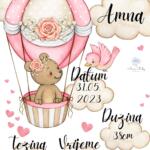 MDF ploča sa podacima rođenja bebe – Model 11